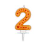 2 Jaar Kaars Oranje Met Sterren