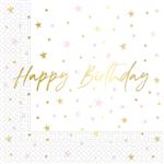 Happy Birthday Servetten Sterren 33cm 20st