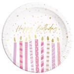 Happy Birthday Borden Kaarsen 23cm 8st