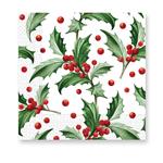 Kerst Servetten Hulst Met Besjes 33cm 20st