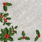 Kerst Servetten Grijs Hulst 33cm 20st