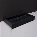 Wastafel Forzalaqua Palermo Graniet Gezoet Zonder Kraangat Zwart 60x40x9 cm