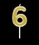 Number candle gold - 6