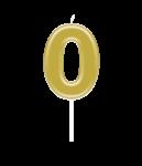 Number candle gold - 0