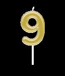 Number candle gold - 9
