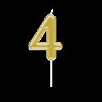 Number candle gold - 4
