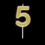 Number candle gold - 5