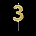 Number candle gold - 3