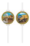 Construction Fsc Medallion Paper Drinking Straws 4St