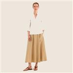 Rosso 35 garment-dyed linnen rok Maat: 38