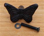 Handgreep, knop, vlinder, donkerbruin, gietijzer HG714