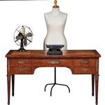 Chique Napoleon III bureau plat ca 1870 Thuyawortel en goud gestempeld  leer (No.283045)