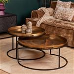 Salontafel Set Puck | Goud Zwart | Aluminium Staal