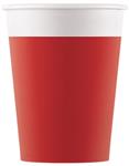 Solid Colour Red Fsc Paper Cups 200Ml (Wm) 8St