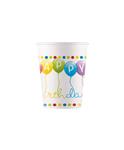 Happy Birthday Beker Papier 200ml 8 delig