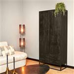 Kabinet Denver Black 90 cm | Zwart Mangohout en Staal