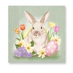 3 Ply Paper Napkins 33X33Cm/Easter Designs Three Ply Paper Napkins 33X33Cm Bunny & Flowers 20St