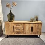 Dressoir Jayden | Naturel / Vintage Mangohout | 180x40x80 cm
