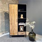 Opbergkast Sterre | Mangohout / Metaal | 90x40x180cm
