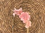 Diadeem flower - bloemetjes - khaki kleur diadeem - bruidsmeisje - bridesmaid - roze - meisjes - kin