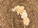 Diadeem flower - bloemetjes - khaki kleur diadeem - bruidsmeisje - bridesmaid - beige - meisjes - ki
