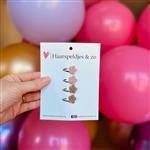 Baby haarspeldjes setje 9 - mini - 2cm groot - voor de eerste lokjes haar - bloemetjes - wol