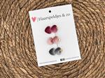 Haarclip hearts setje 6 - hartjes - alligatorclip - haarspeldjes