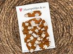 Haarstrik Flo setje 13 - set van twee strikken en twee speldjes - stof/kant - alligatorclip - cognac