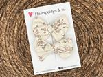 Haarstrik Flo setje 16 - set van twee strikken - stof/kant - alligatorclip - bloemetjes - beige