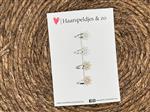 Baby haarspeldjes setje 22 - mini - 2cm groot - voor de eerste lokjes haar - bloemetjes - wit/taupe