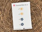 Baby haarspeldjes setje 25 - mini - 2cm groot - voor de eerste lokjes haar - bloemetjes - geel/blauw