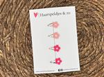 Baby haarspeldjes setje 26 - mini - 2cm groot - voor de eerste lokjes haar - bloemetjes - roze