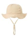 Zomerhoed baby - dreumes - meisje - jongen - zonnehoed - zomer - hydrofiele stof - katoen - khaki/ta