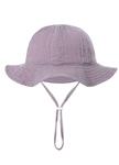 Zomerhoed baby - dreumes - meisje - jongen - zonnehoed - zomer - hydrofiele stof - katoen - paars
