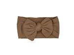 Baby hoofdband - haarband - meisjes - elastisch - met knoop en strik - bruin