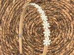 Diadeem flower - kleine bloemetjes - khaki kleur diadeem – beige bloemen