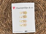 Haarspeldjes Flower - klikklak - met een lief klein bloemetje - beige/khaki — zilveren speldjes
