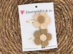 Haarspeldjes wol flower setje 7 - bloemen in bloei