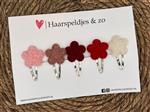 Haarspeldje Teddy setje 2 - pluizig - bloemetjes — 5 cm speldjes