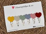 Haarspeldje rib setje 5 - rib - hartjes — 5 cm speldjes