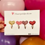 Haarspeldje hearts setje 10 - hartjes - glitters - kerst - decembercollectie - najaar - 4 cm speldje