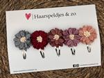 Haarspeldjes Blossem setje 13 - bloemen in bloei - grijs/rood/roze/lila/paars — 3 cm speldjes