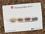 Haarspeldje antislip - baby's - kinderen - meisjes - setje 12 - mix - dott - pompons