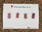 Haarspeldje antislip - baby's - kinderen - meisjes - setje 13 - mix - dott - pompons