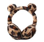 Oorwarmers kind - winter - warm - meisjes - panter - leopard - donkerbruin