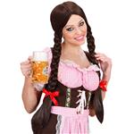 PRUIK, LANGE VLECHTEN BRUIN