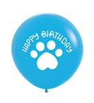 Happy Birthday - Paw Print - Blue - 040 - 3 Stuks
