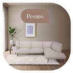 Hoekbank Pesaro Rechts 274x203x82 cm Naturel Touch | Zwart Metaal