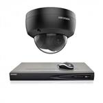 Hikvision 4 MP Zwart IP camerabewaking set 1 dome camera