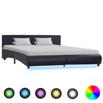 vidaXL Bedframe met LED kunstleer zwart 180x200 cm